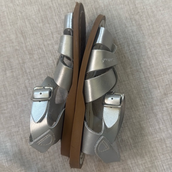 Saltwater toddler Sandal Hoy‎ classic leather silver Toddler size 9 - Picture 8 of 8